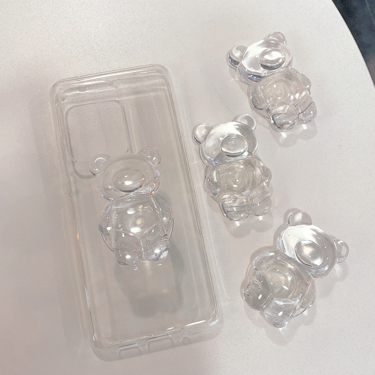 [당일출고] 귀여운 레진 투명 곰돌이 그립톡 스마트톡 휴대폰거치대 반구그립톡
